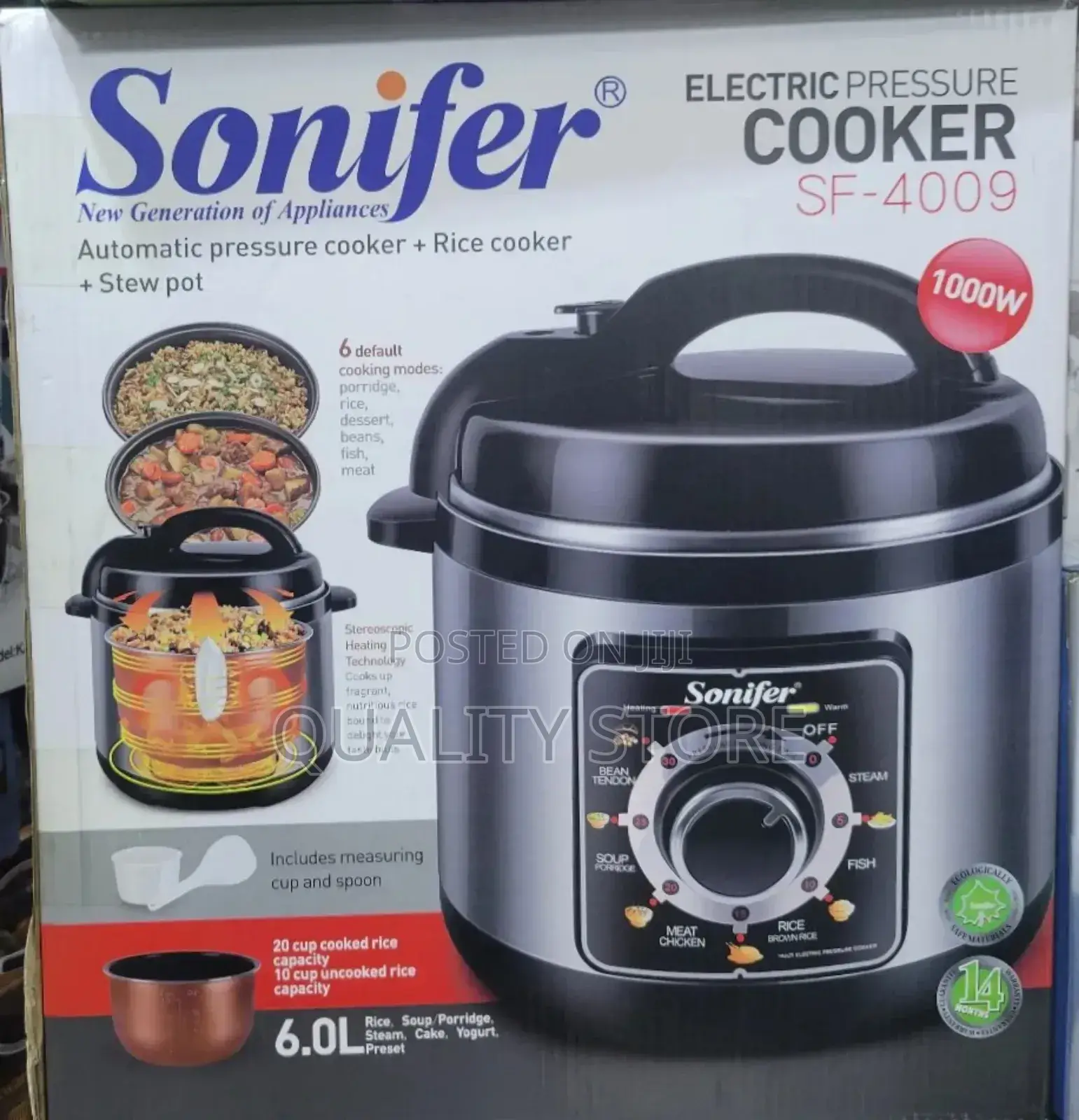 Sonifer Electric Pressure Cooker 6.0l Sf-4009