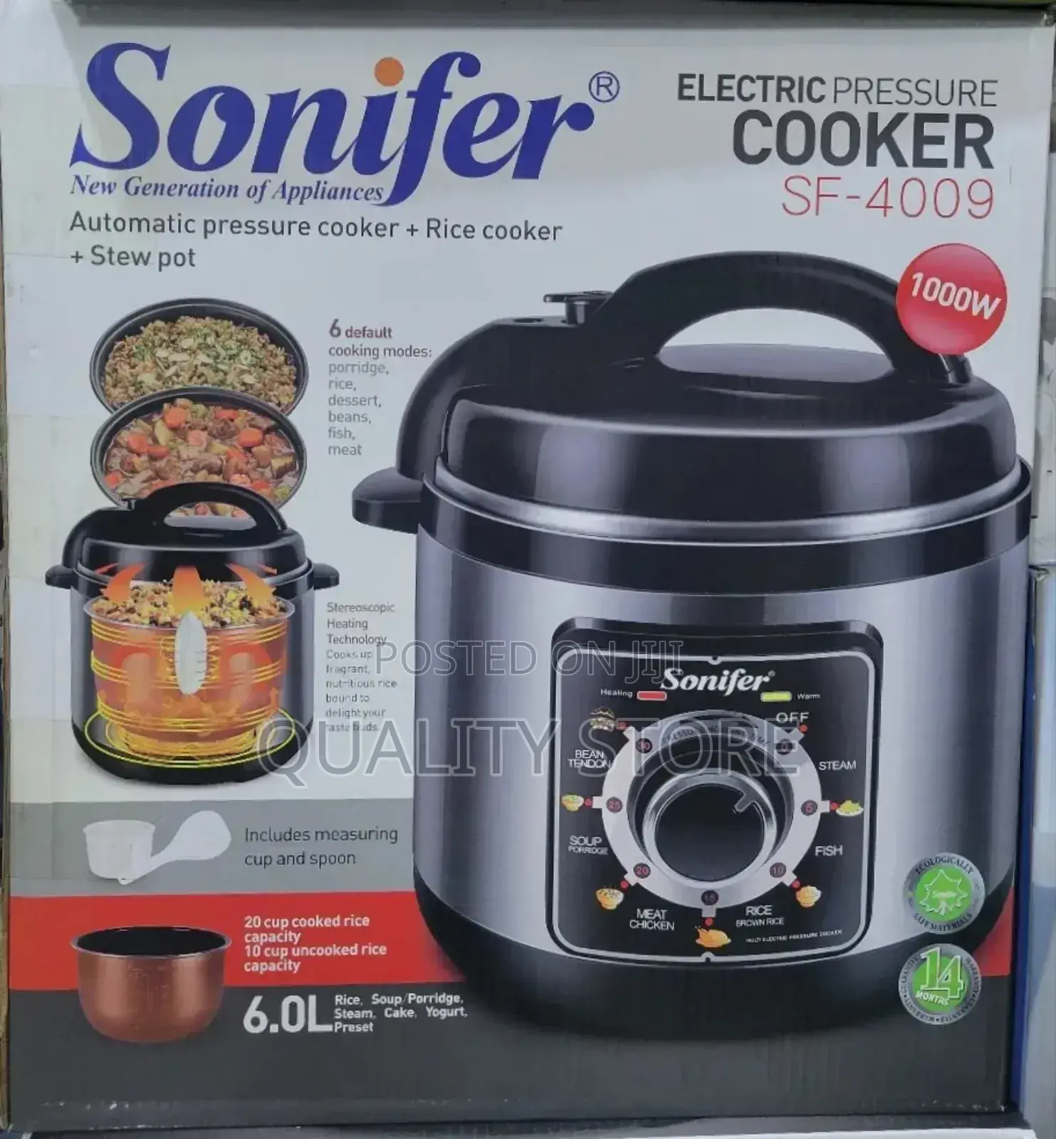 Sonifer Electric Pressure Cooker 6.0l Sf-4009