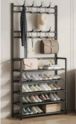 Entrance Carbon Steel Coat Rack Foyer Shoe Rack