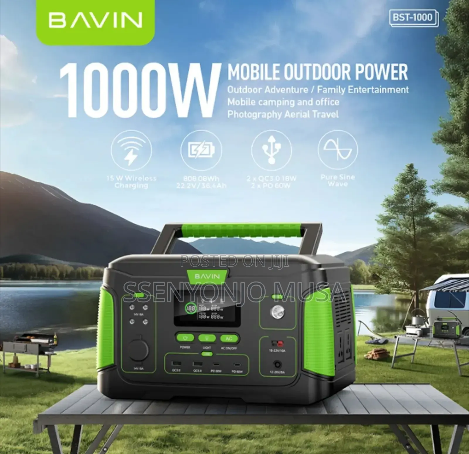 Bavin BST-1000 Portable Power Station 1000w –Charging Solar Generator