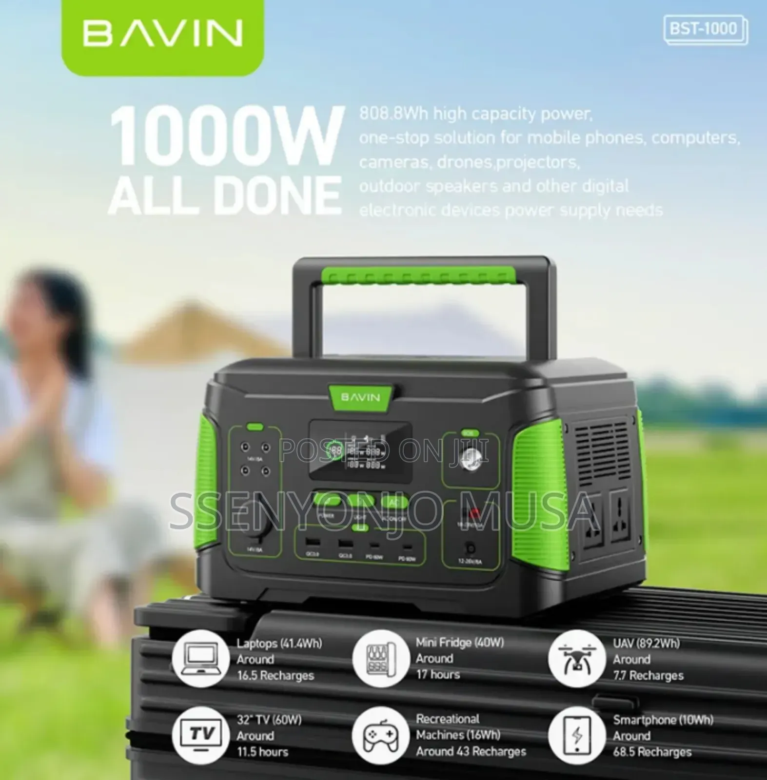 Bavin BST-1000 Portable Power Station 1000w –Charging Solar Generator