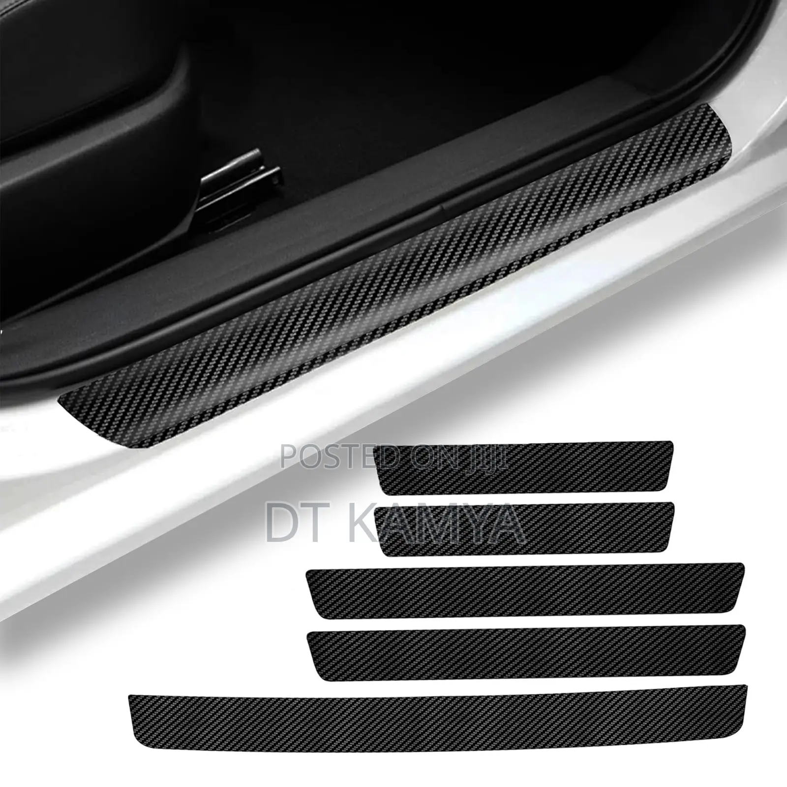 Carbon Fiber Vinyl Car Door Sill Protectors / Trim Scratch Protector