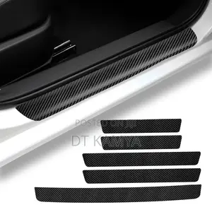 Carbon Fiber Vinyl Car Door Sill Protectors / Trim Scratch Protector