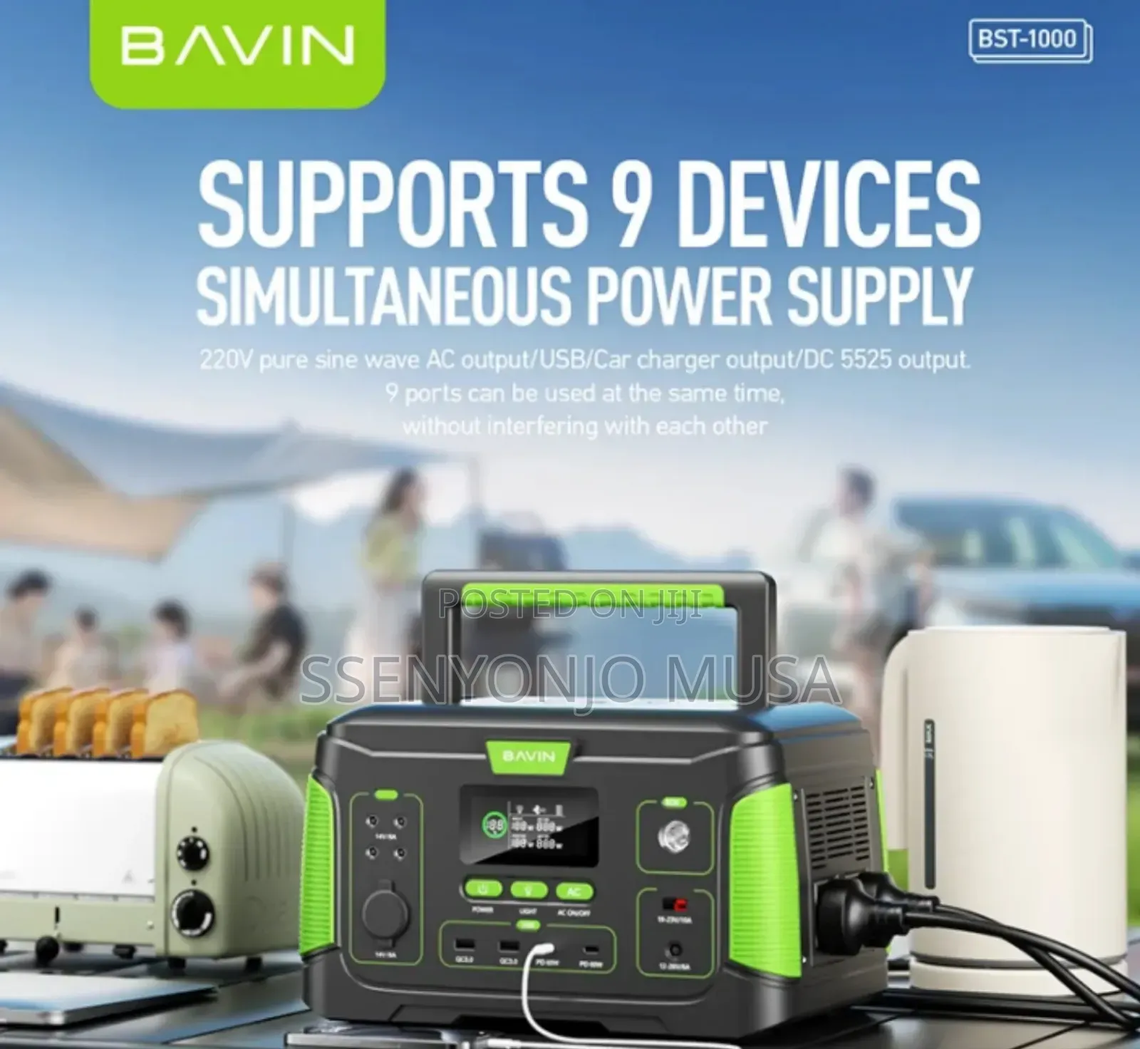 Bavin BST-1000 Portable Power Station 1000w –Charging Solar Generator