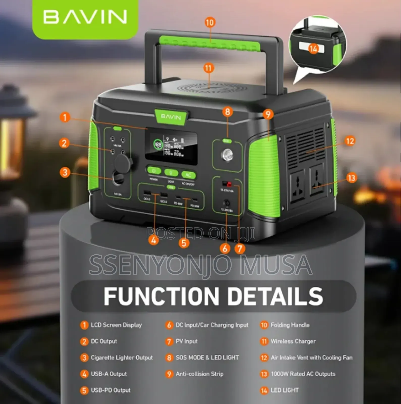 Bavin BST-1000 Portable Power Station 1000w –Charging Solar Generator