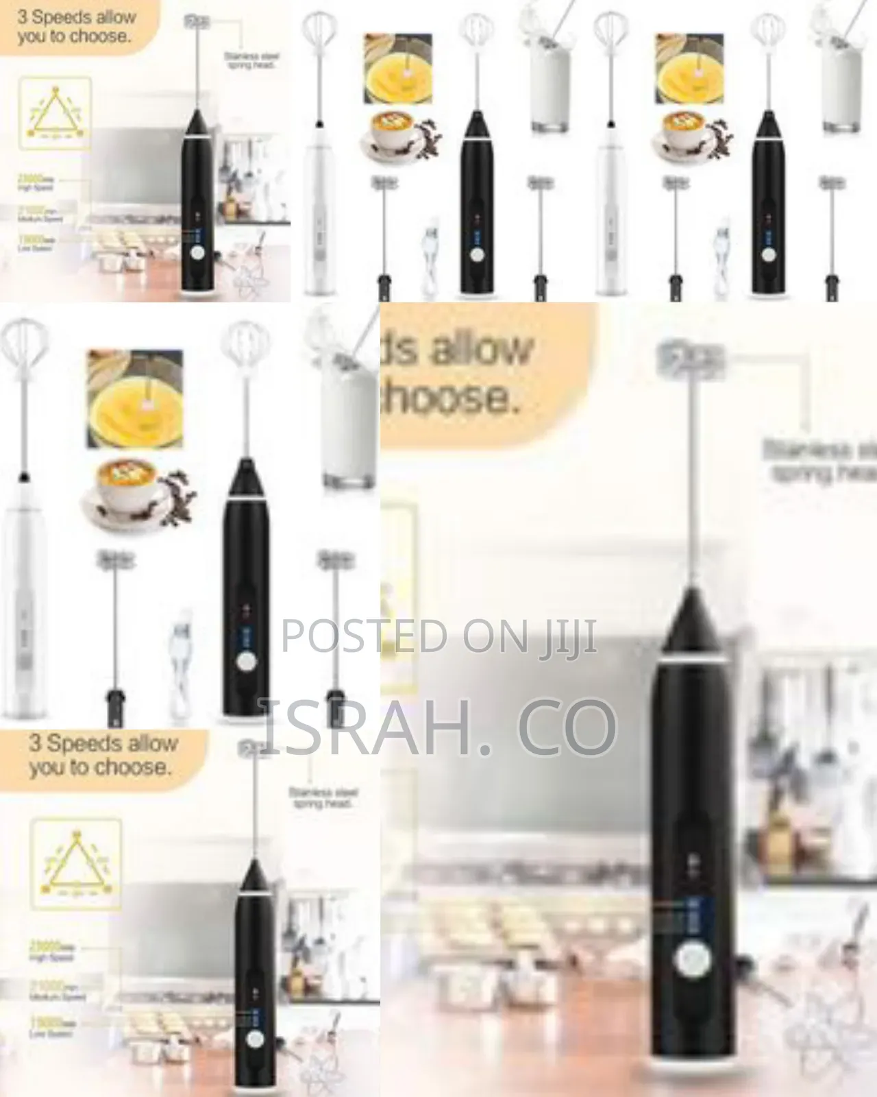 Rechargeable Handheld Electric Milk Frother and Whisk