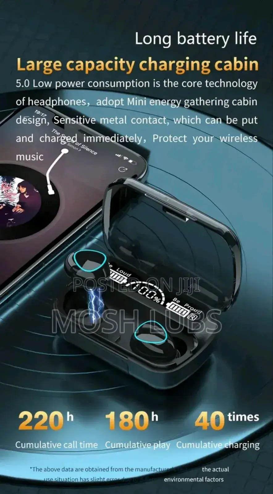 M10 Smart Boom Bass Sounds Earbuds With an Inbuilt Power Bank