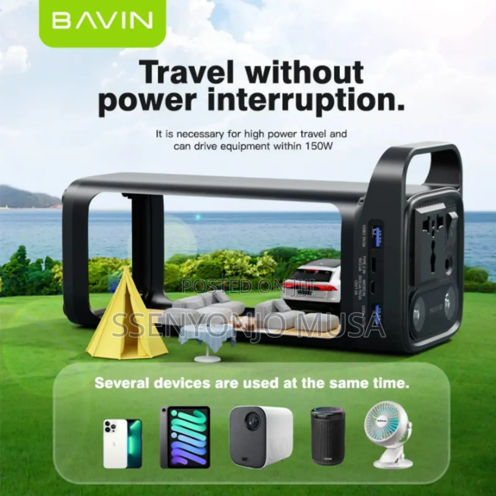 Bavin Portable Power Station 150w 48,000mah –Ac Multi-Output Charging