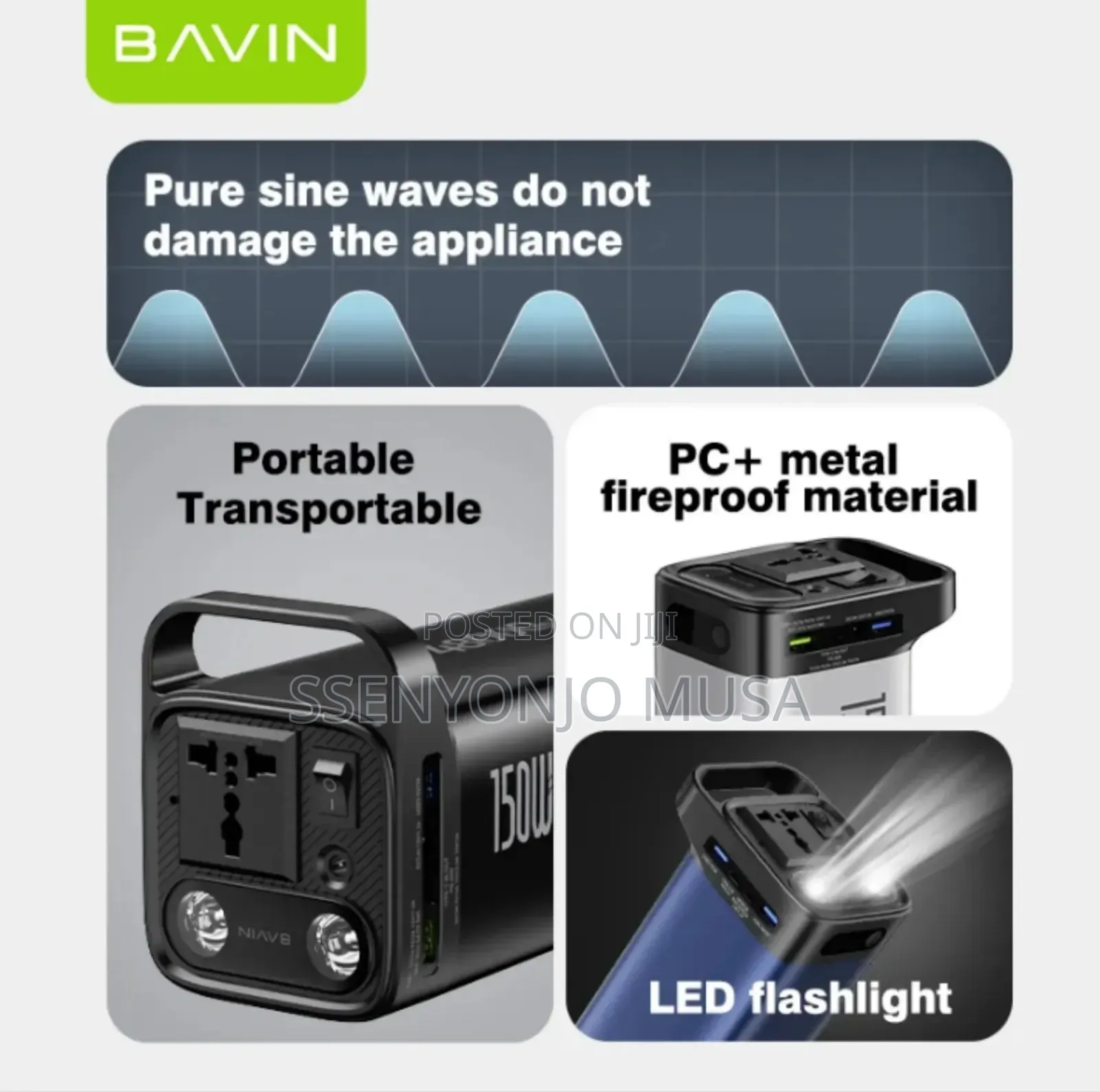 Bavin Portable Power Station 150w 48,000mah –Ac Multi-Output Charging