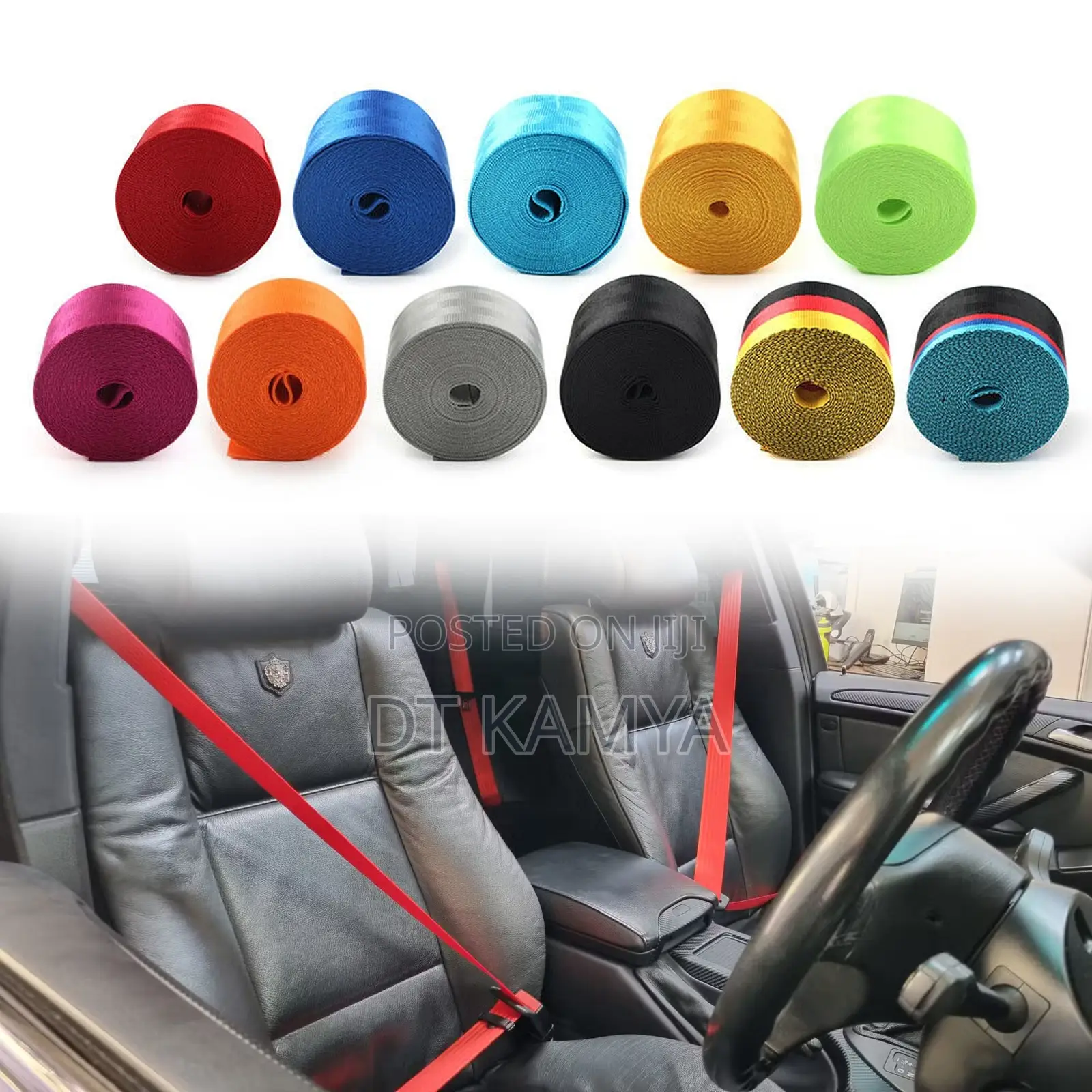 Car Seat Belts in Different Colours / Webbing / Seat Belt Replacement