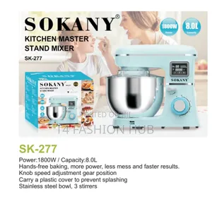 Sokany Kitchen Master 1800w Stand Mixer - 8l