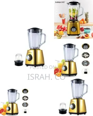 Sokany Professional Kitchen Blender With Glass Jar - Multicolor