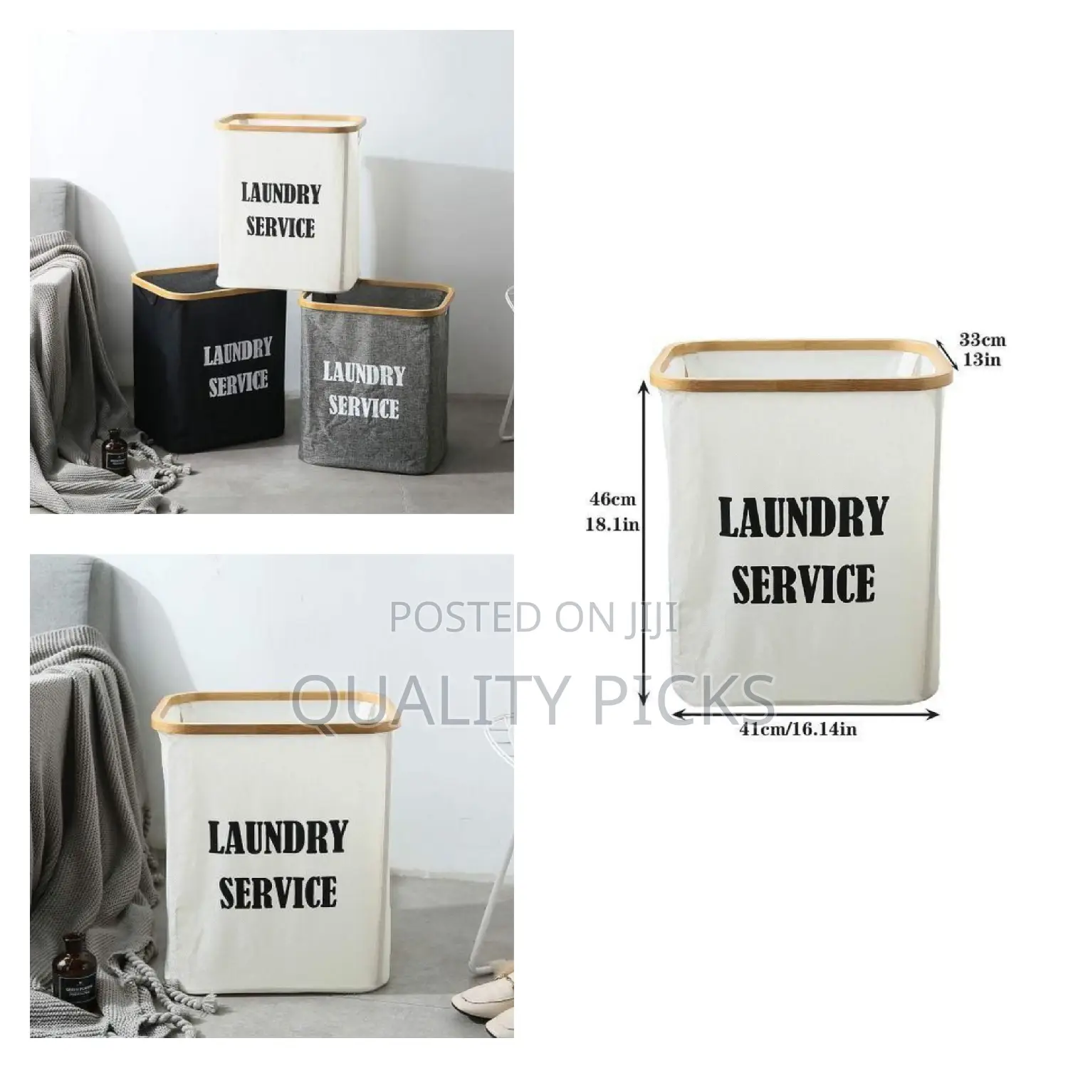 Piece Large Foldable Sturdy Bamboo Laundry Hamper