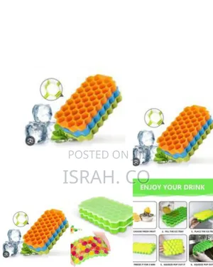 Honeycomb Silicone Ice Cube Tray With Lid - Multicolor
