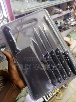 6pc Kitchen Knife Set With Wooden Chopping Board