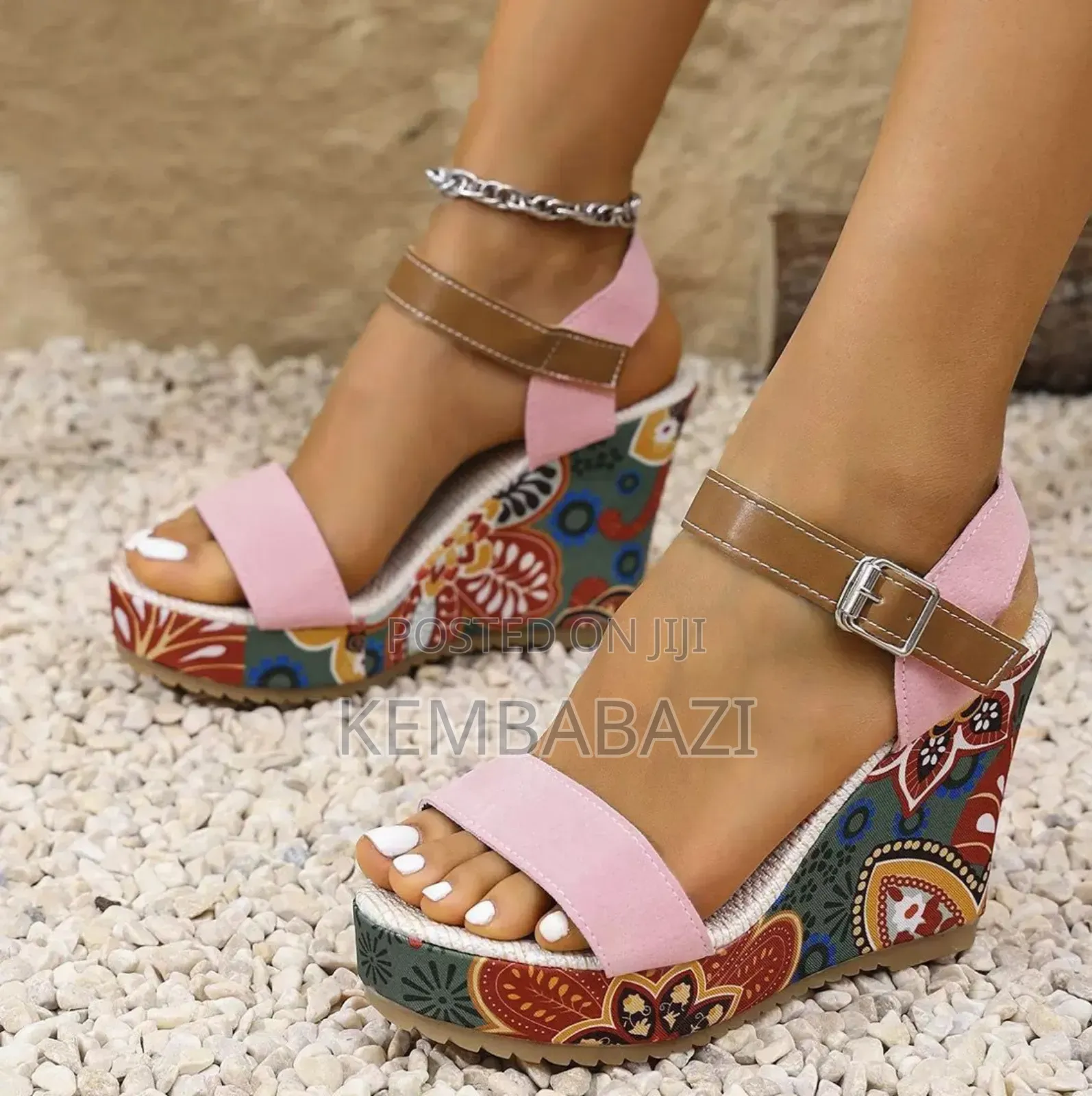 Floral Wedge Sandals Women High Shoes