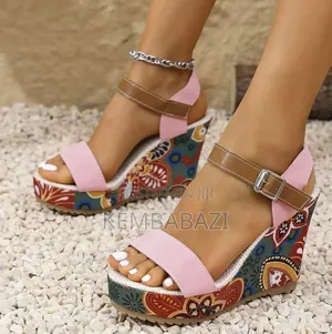 Floral Wedge Sandals Women High Shoes