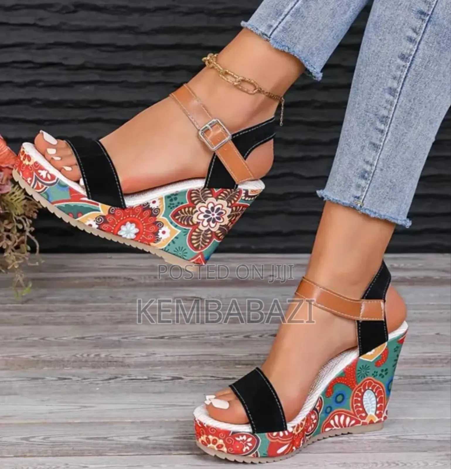 Floral Wedge Sandals Women High Shoes