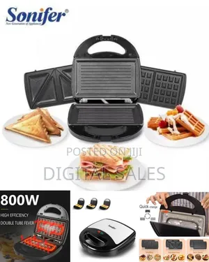 Sonifer Sf-6050 3-in-1 Multi-Functional Sandwich Maker