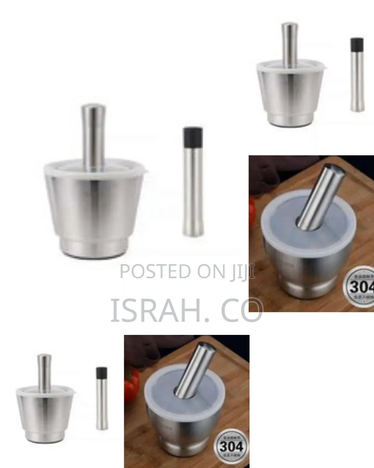 Stainless Steel Mortar and Pestle Set With Lid