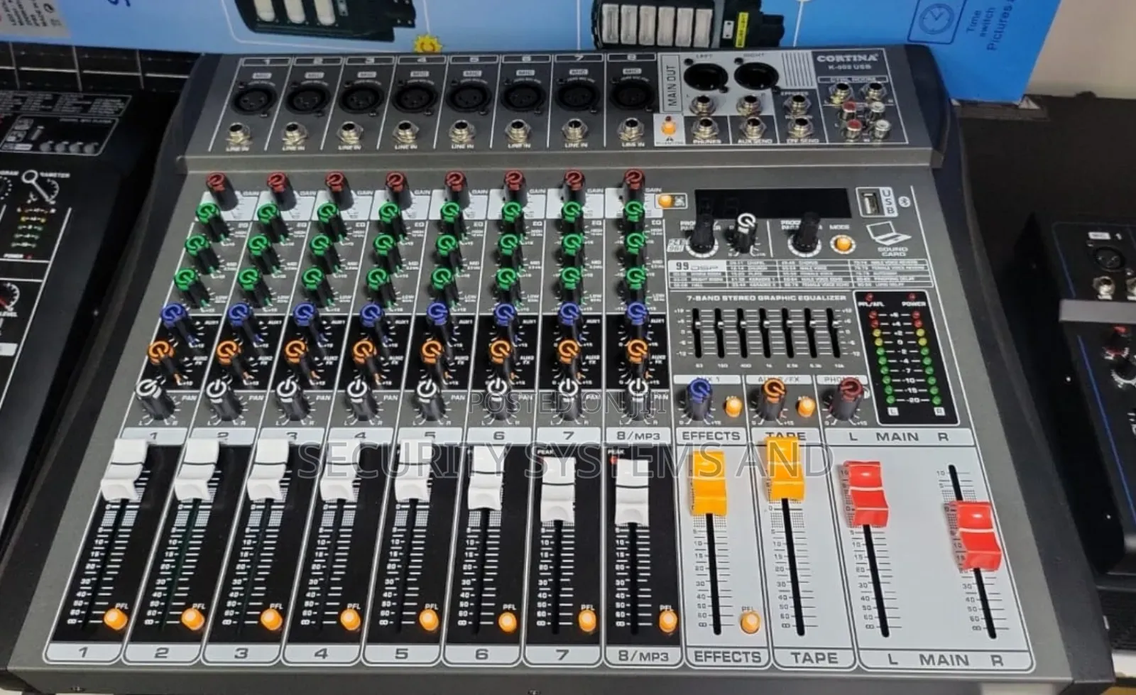 8 Channel Audio Mixer With Bluetooth and Usb Port for Music