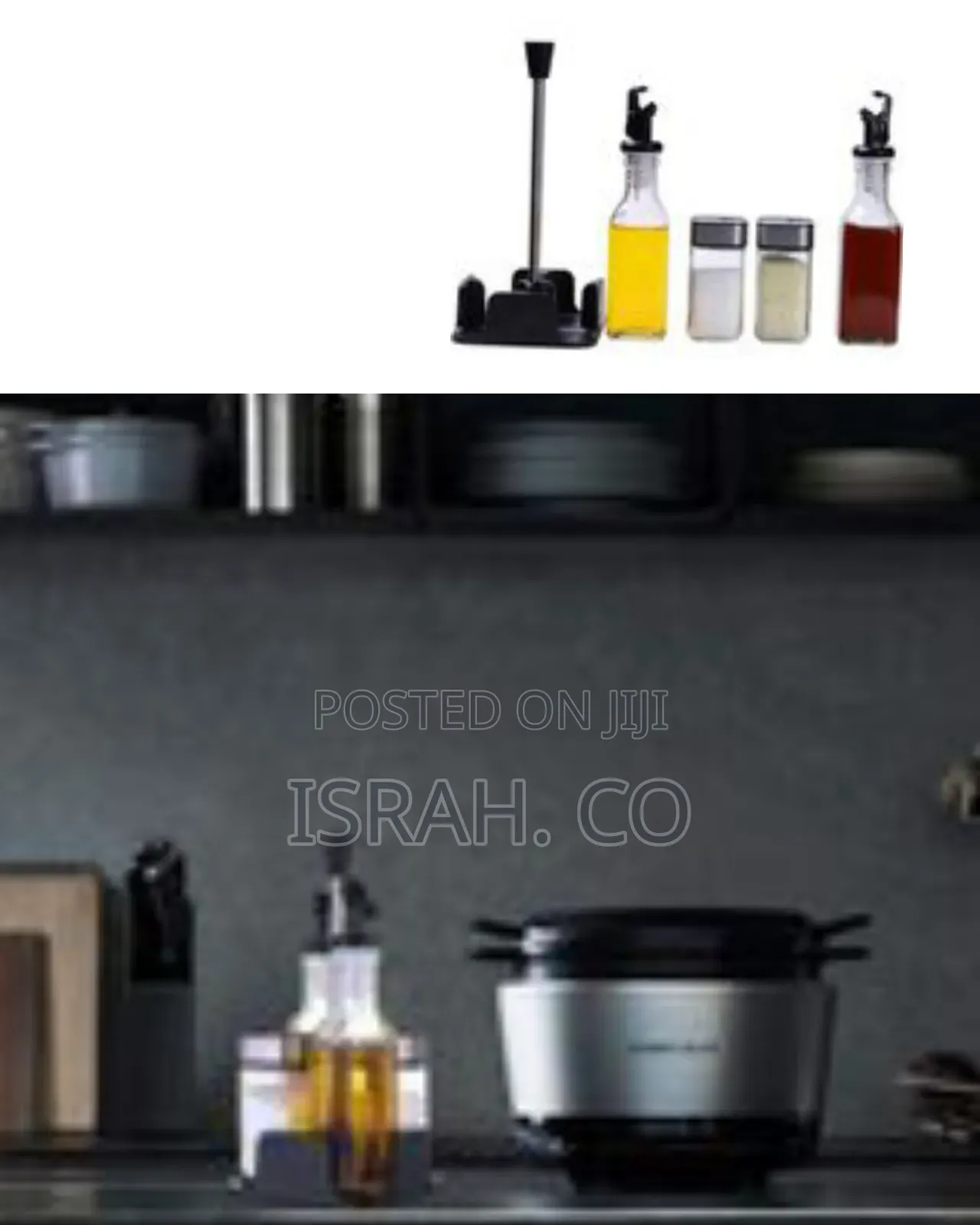 4-Piece Oil, Vinegar, and Spice Cruet Set - Multicolor##