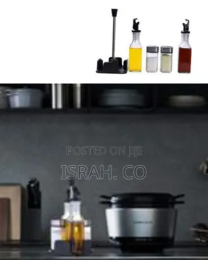 4-Piece Oil, Vinegar, and Spice Cruet Set - Multicolor##