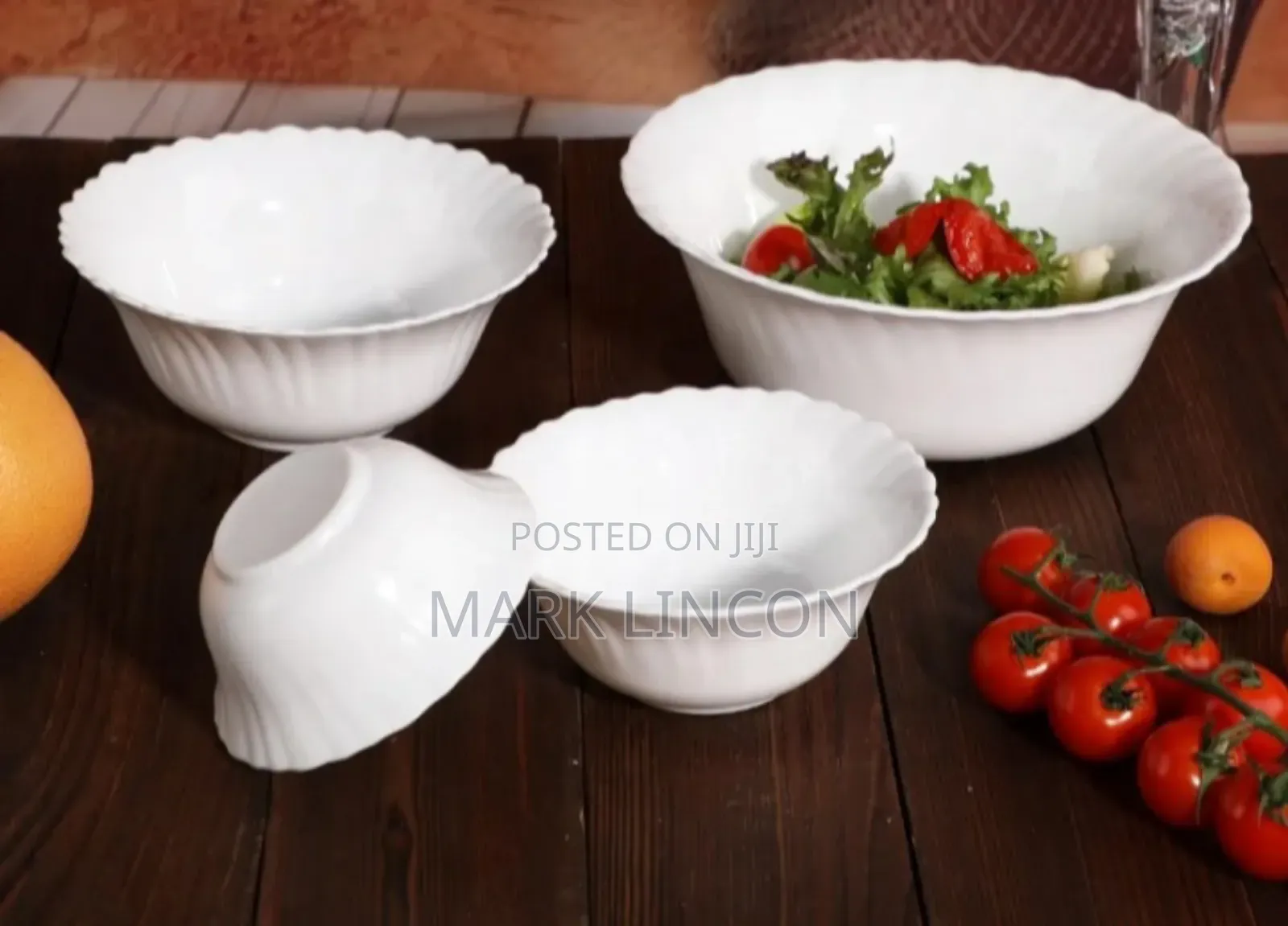 Luminarc Feston White Opal Glass Serving Bowl