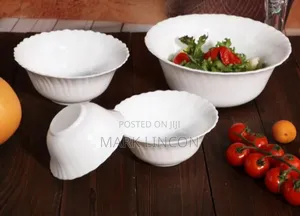 Luminarc Feston White Opal Glass Serving Bowl