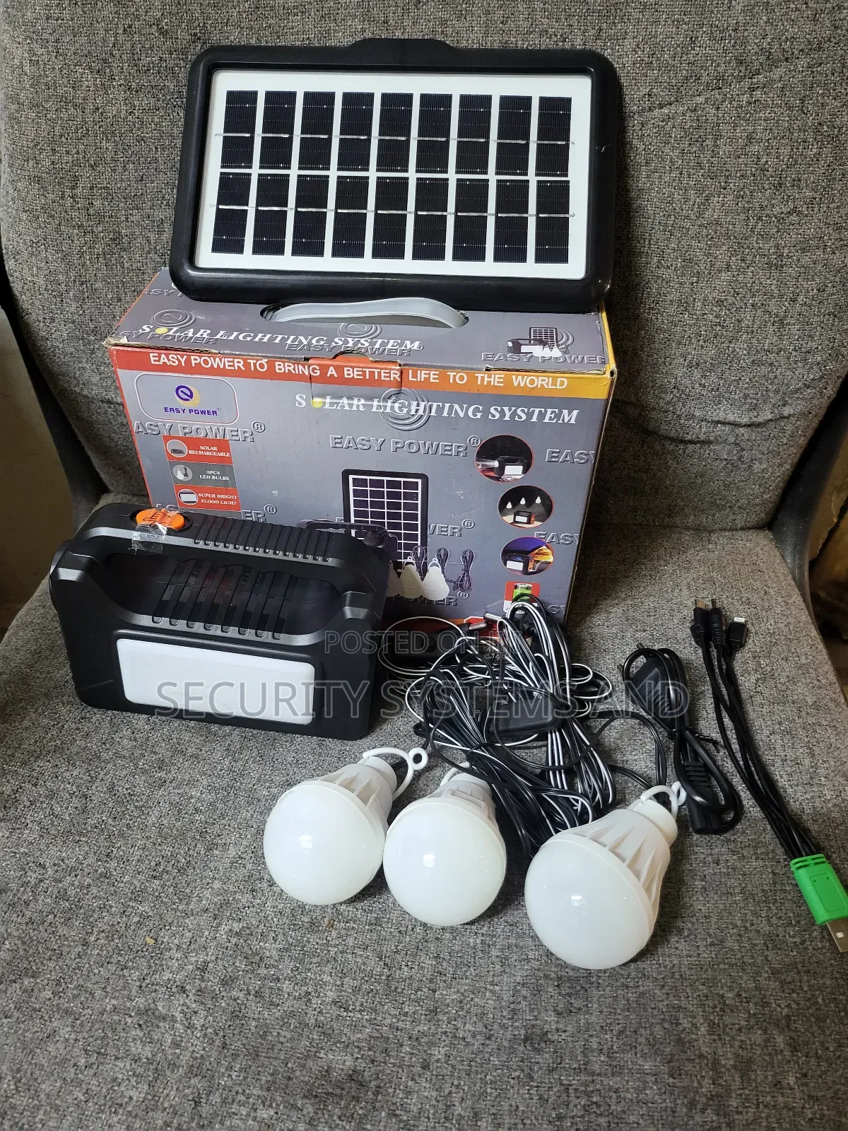Portable Solar Kit System With 3 Bulbs and 2 Lights and Power Bank