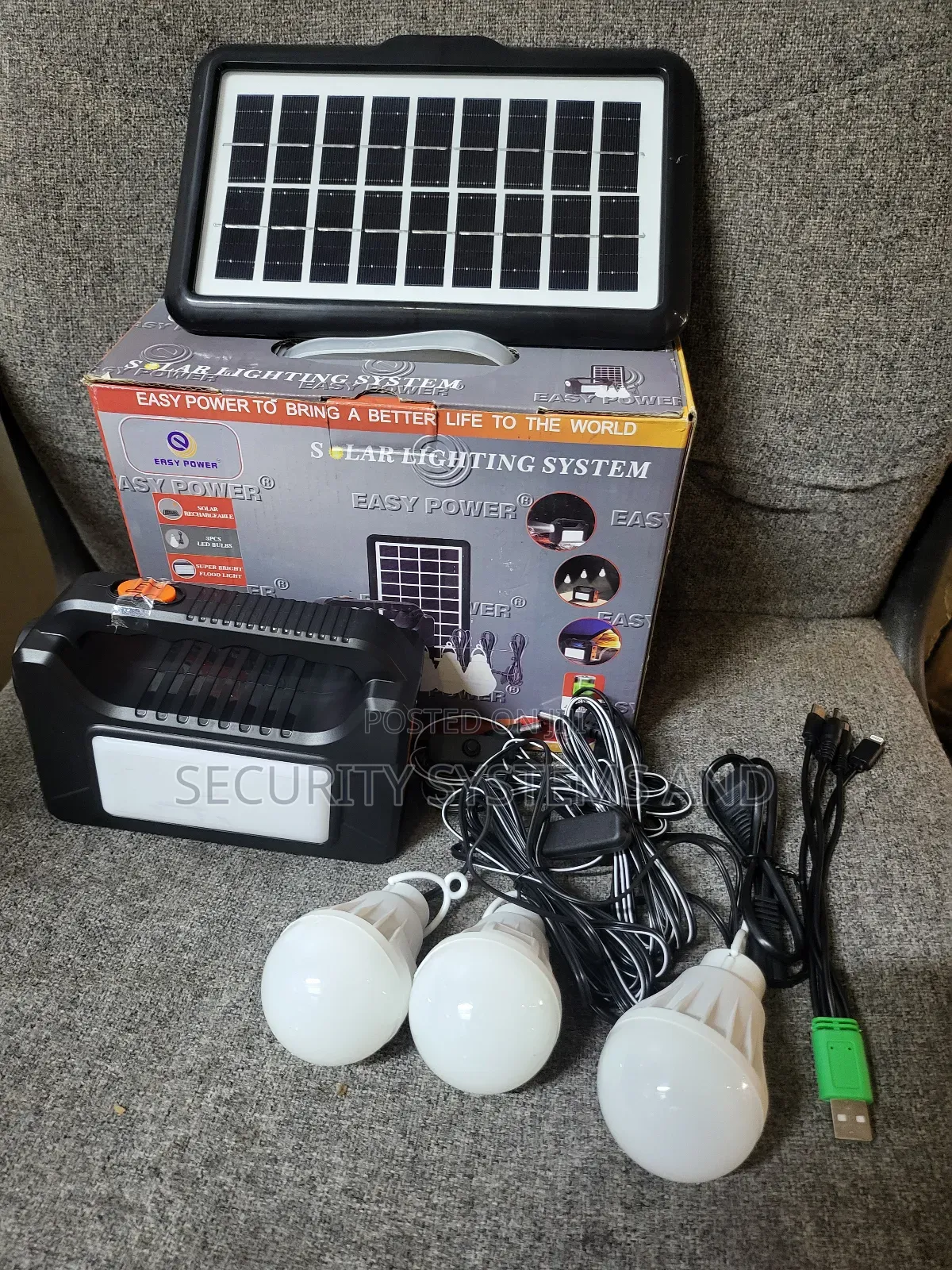 Portable Solar Kit System With 3 Bulbs and 2 Lights and Power Bank
