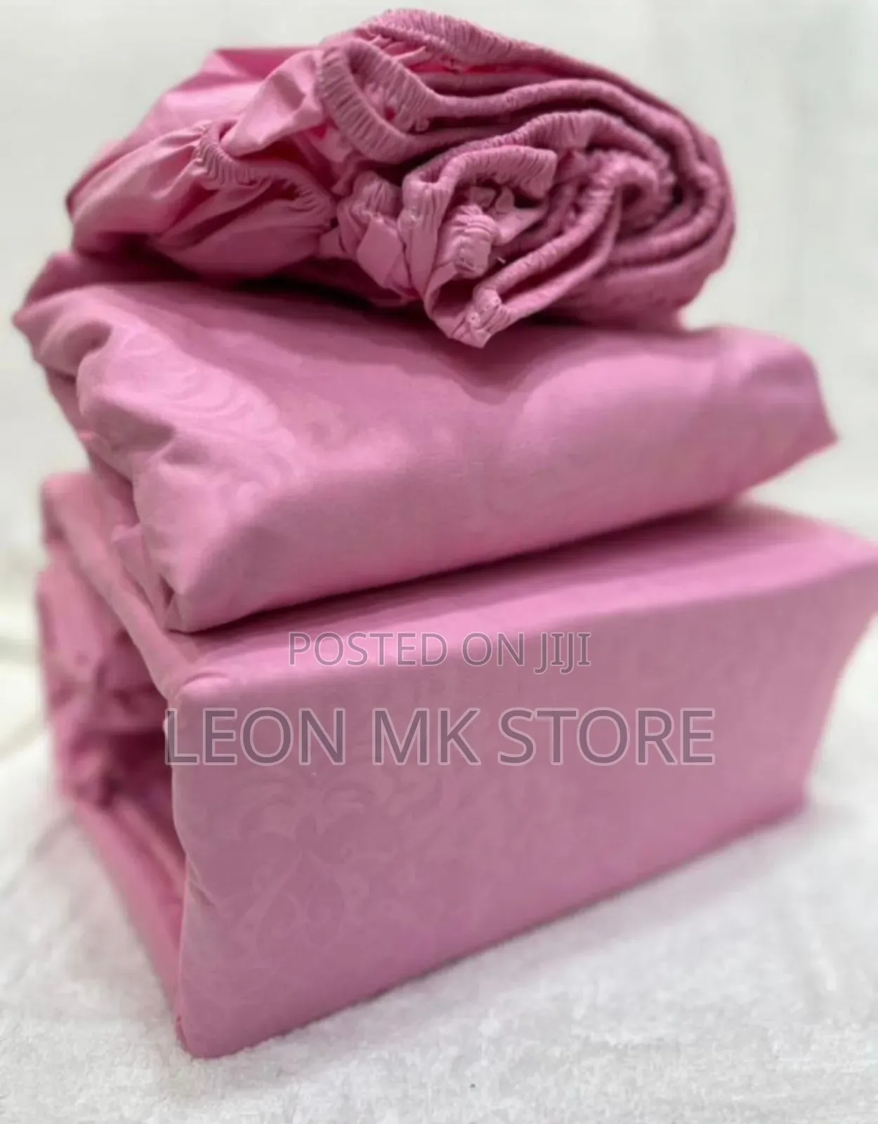 Pink Elastic( Fitted)Cotton Bedsheets
