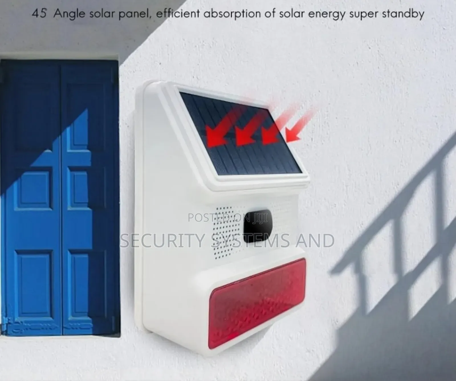 Wireless Solar Alarm Siren With Led Flashing Light And Motion Sensor