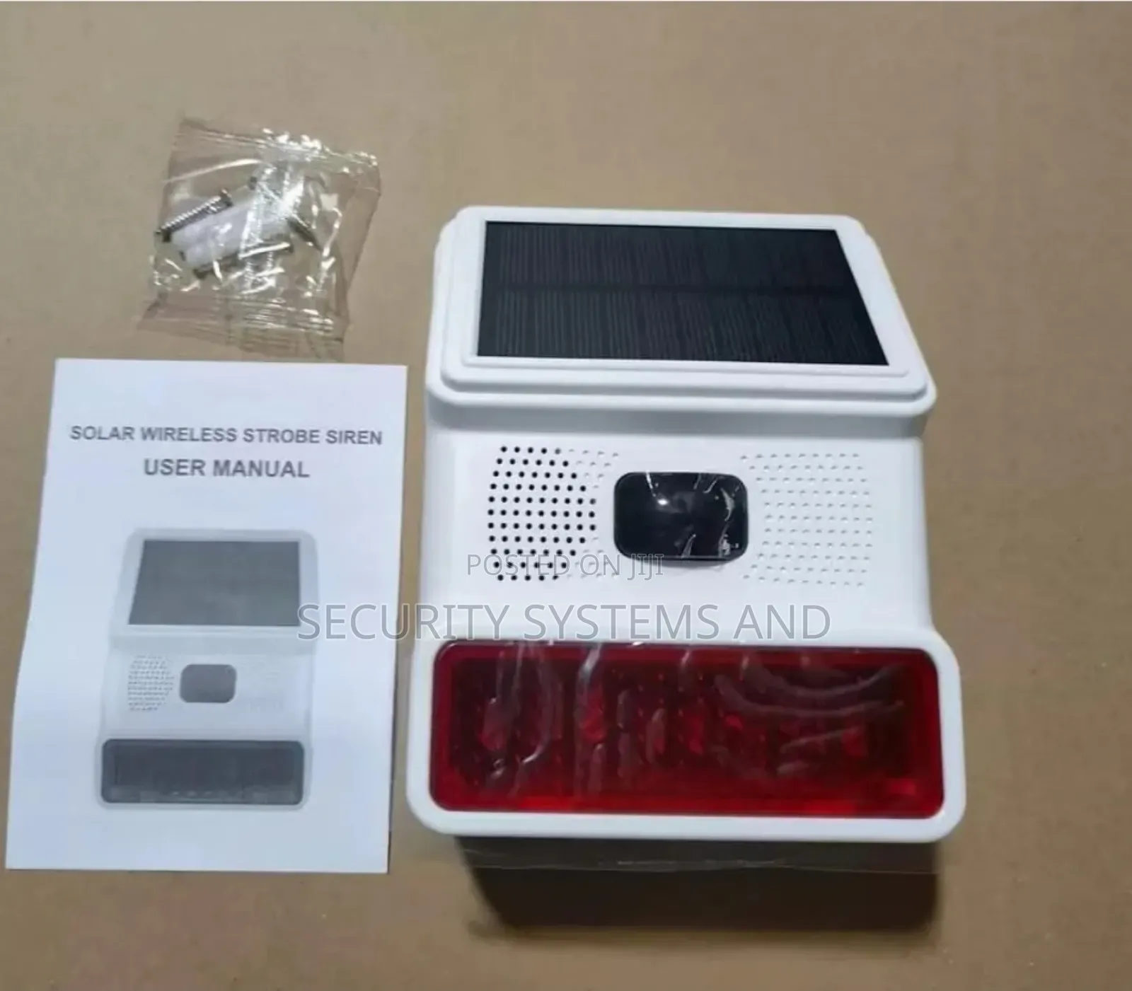 Wireless Solar Alarm Siren With Led Flashing Light And Motion Sensor