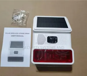 Wireless Solar Alarm Siren With Led Flashing Light And Motion Sensor