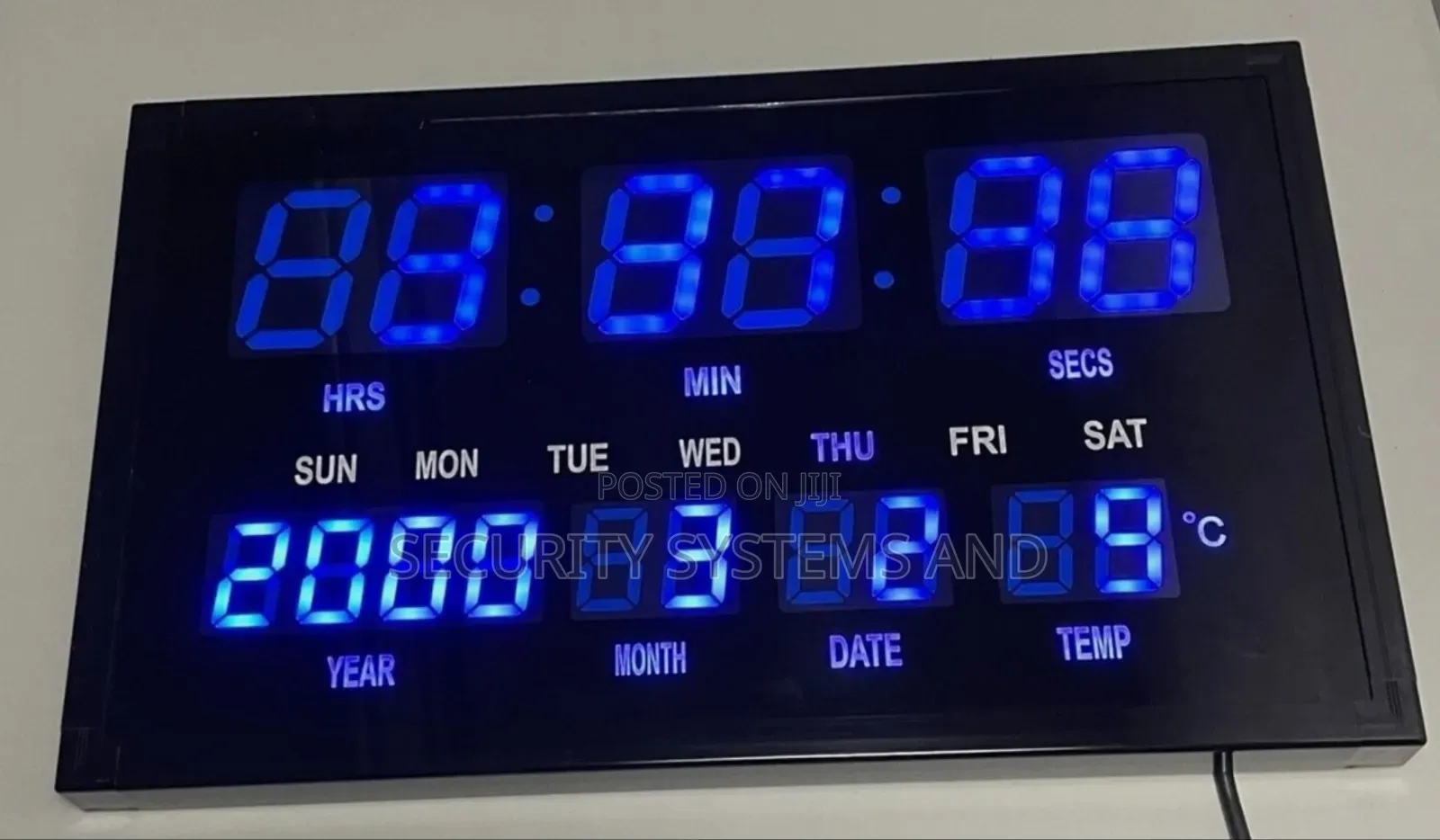 Digital Led Wall Clock - 50 X 30cm Big Size Suitable for Schools Etc