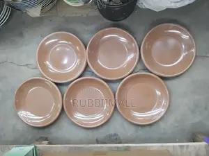 6pcs Snack Melamine Plates ~ Brown