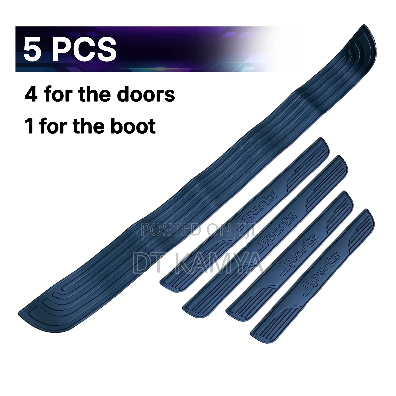 5 PCS Car Rubber Door Sill Protectors / Anti Scratch / Door Guards