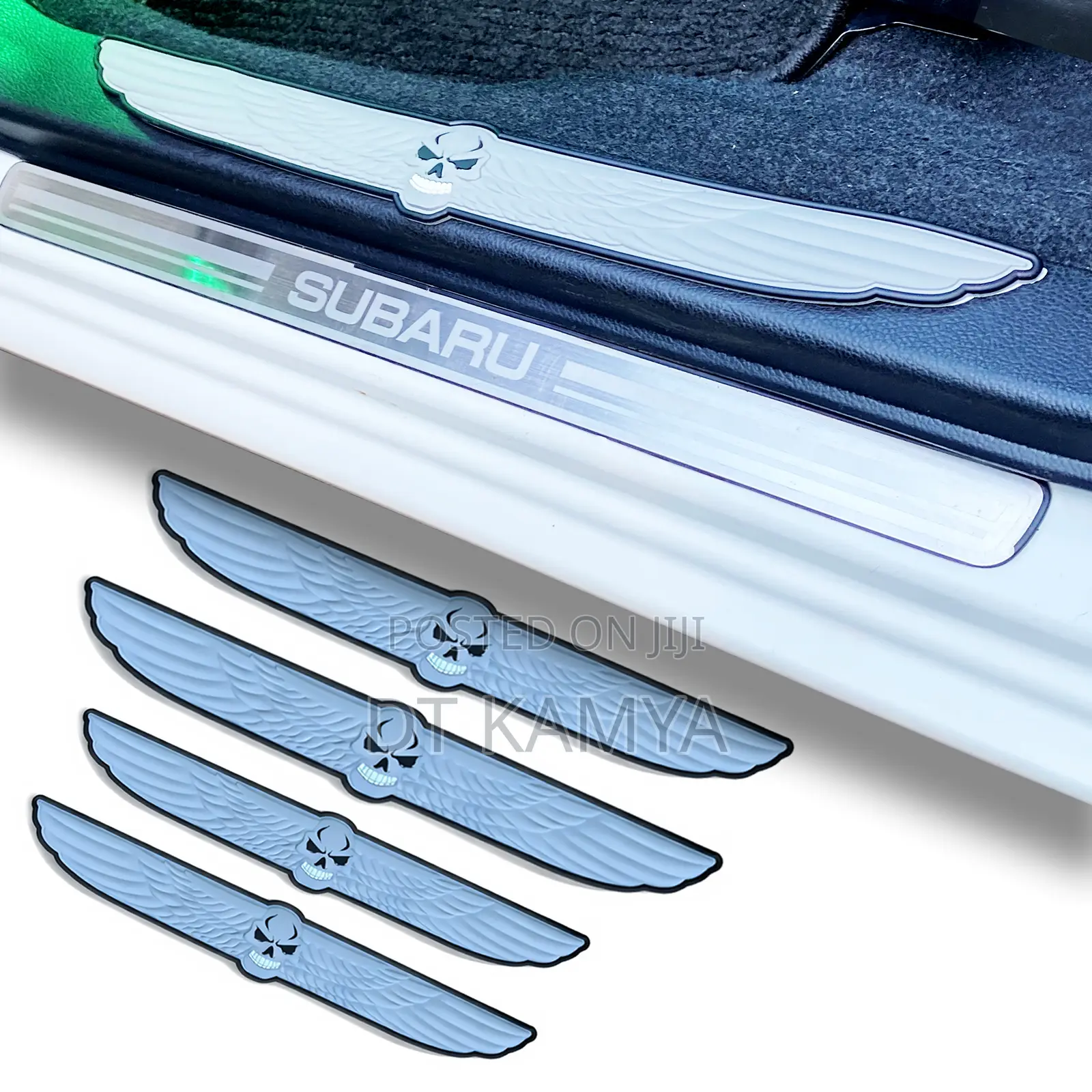 5 PCS Car Skull Rubber Door Sill Protectors / Guards / Anti Scratch