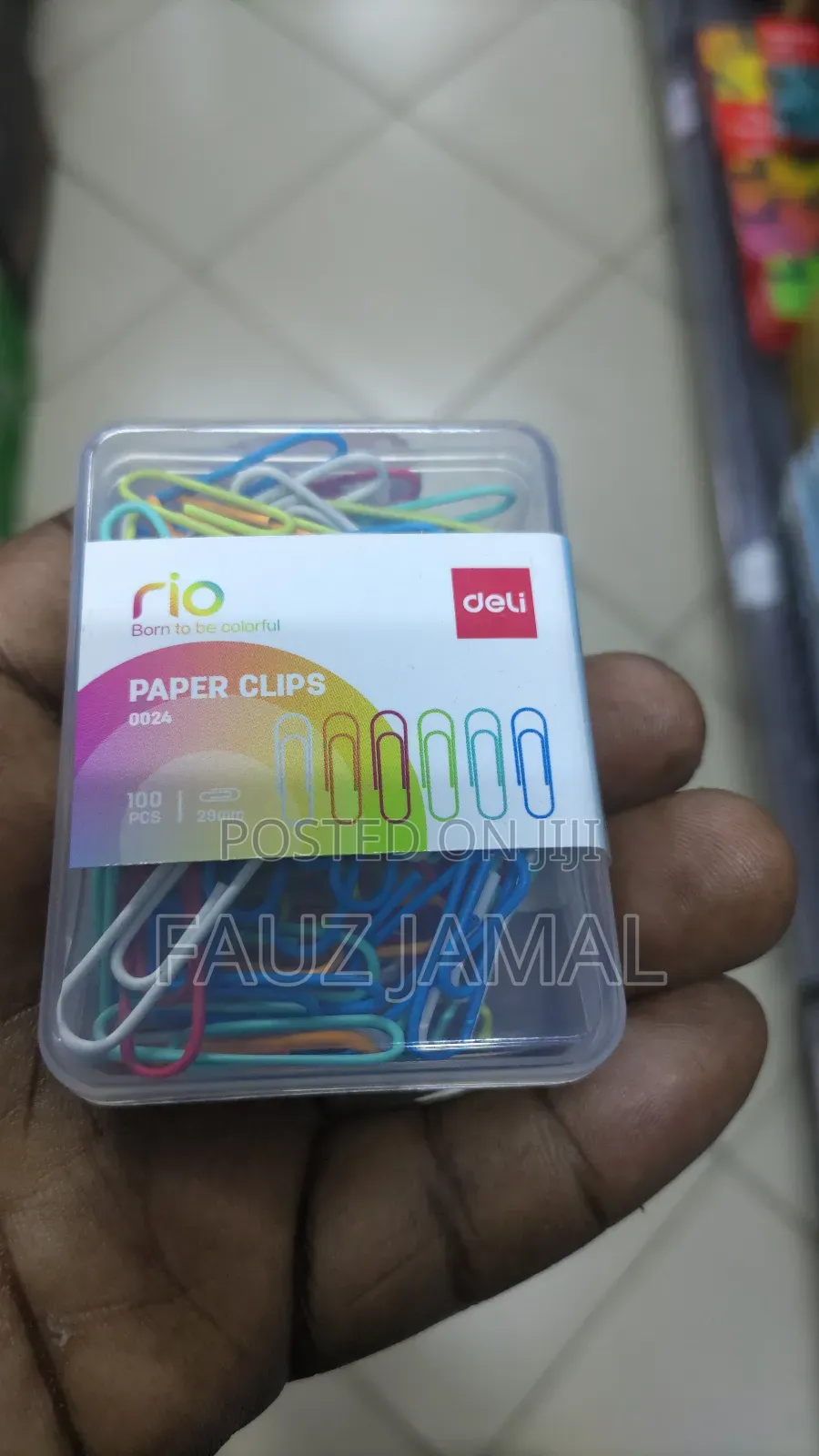 Office Coloured Plastic Clips 100pieces