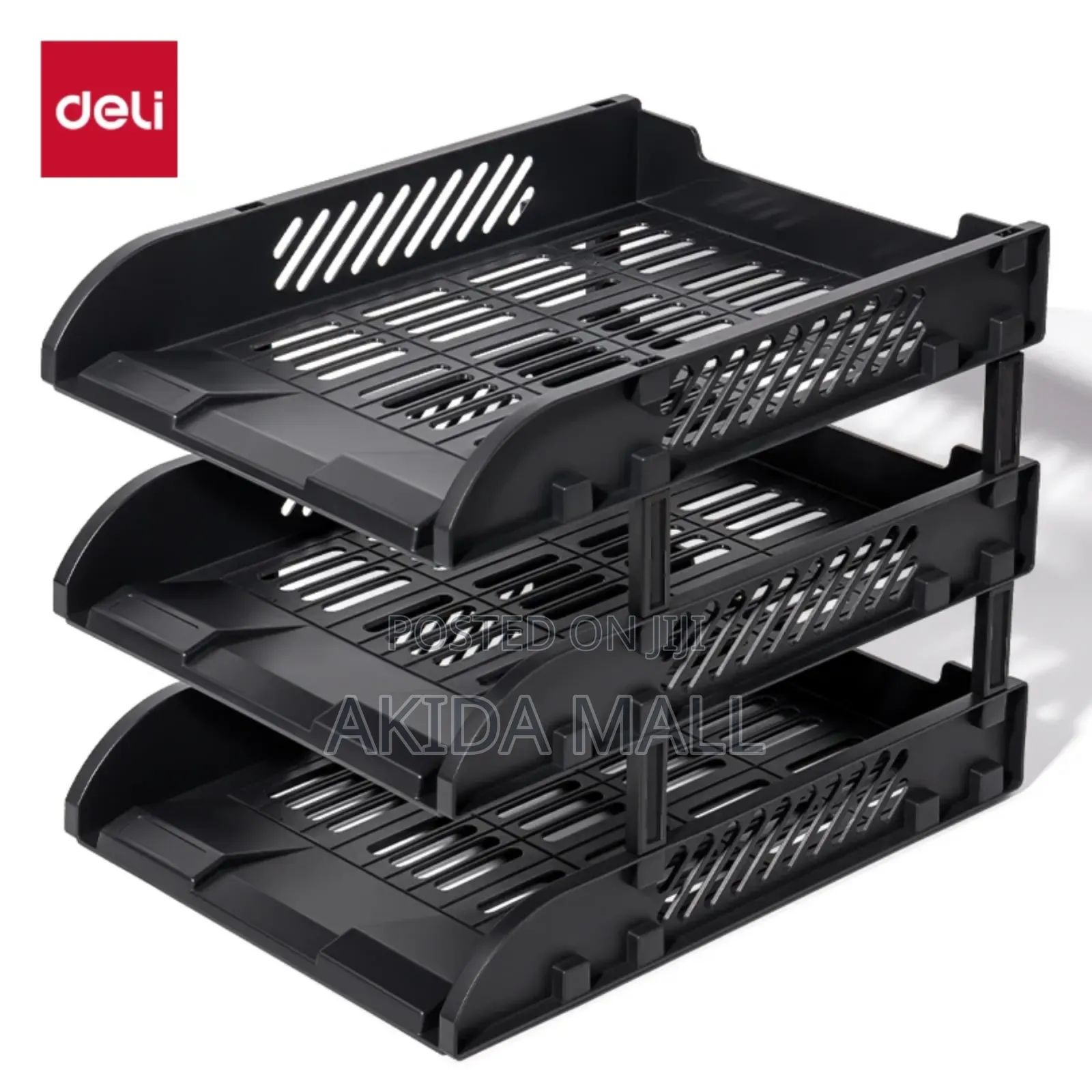 Deli 3compartment File Rack Desktop Organizer for Files Documents.