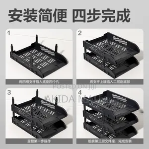 Deli 3compartment File Rack Desktop Organizer for Files Documents.