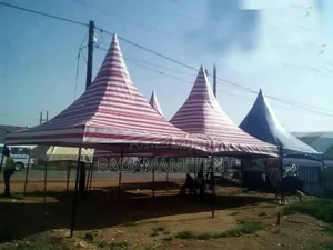 100 Seater Tent Red and White Stripes