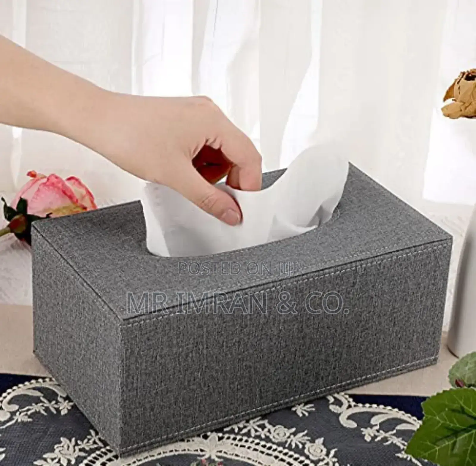 Rectangular Linen Tissue Box Cover