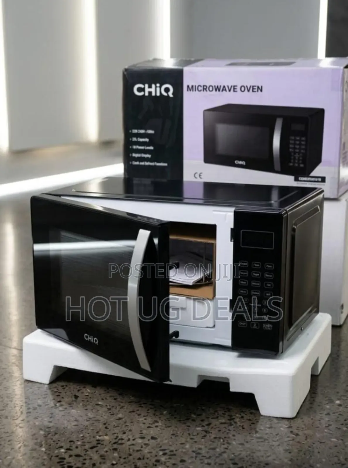 Chiq 25l Digital Microwave Oven With Grill - Black