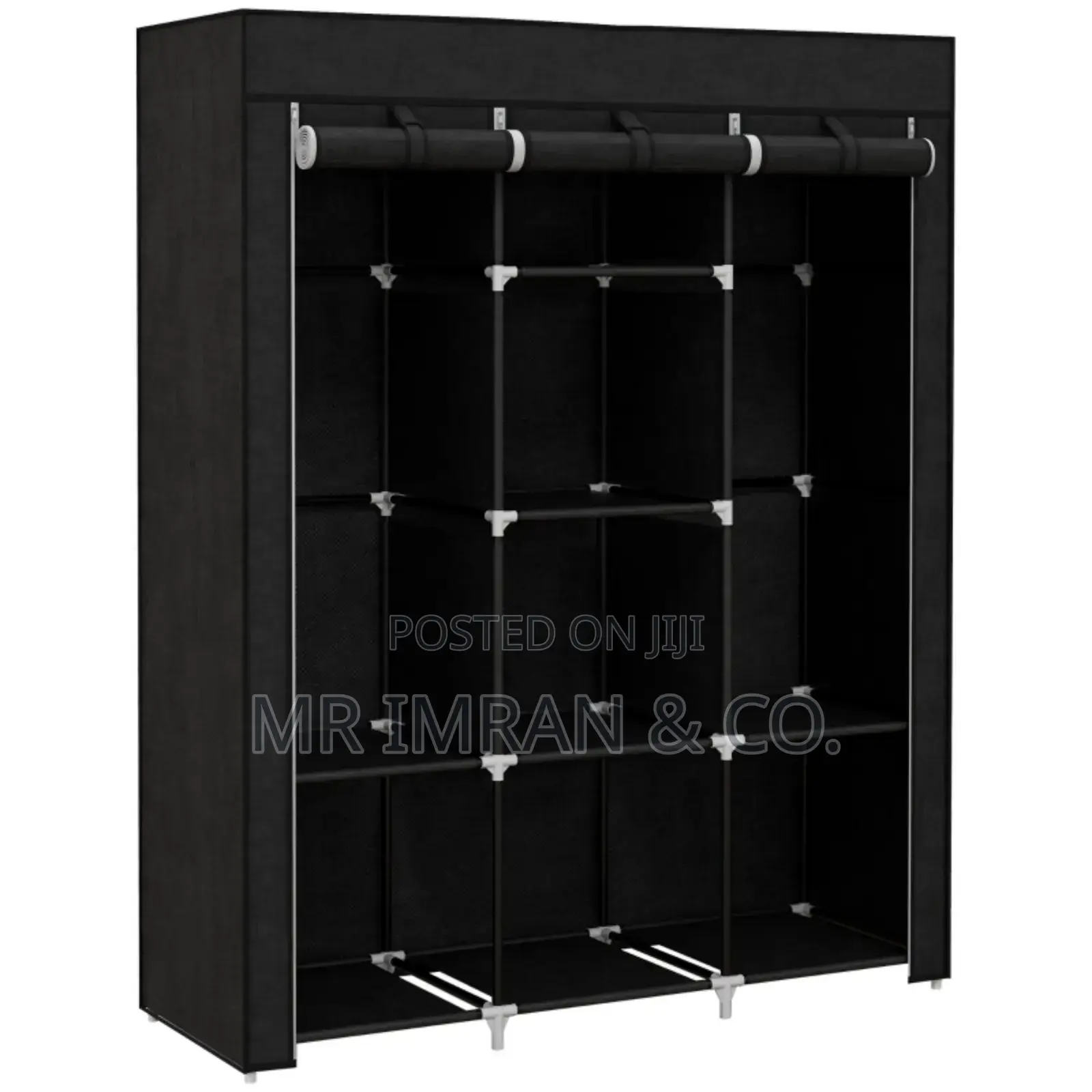Portable Canvas Wardrobe in Black