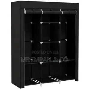 Portable Canvas Wardrobe in Black