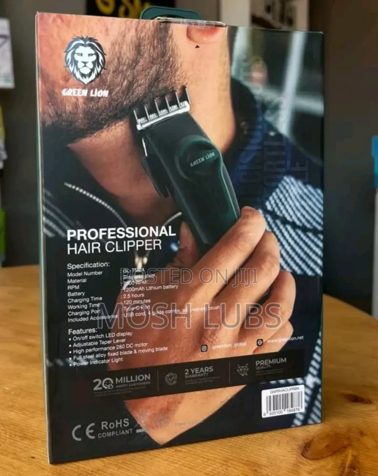 Green Lion Professional Hair Clipper With 4 Shaving Blades