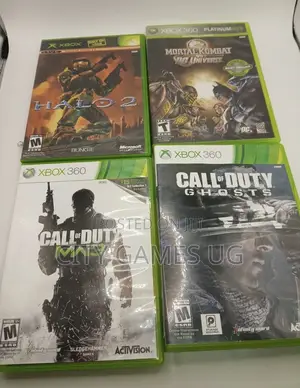 Xbox 360 Bundle Console 2 Controllers 4 Games Power Cord