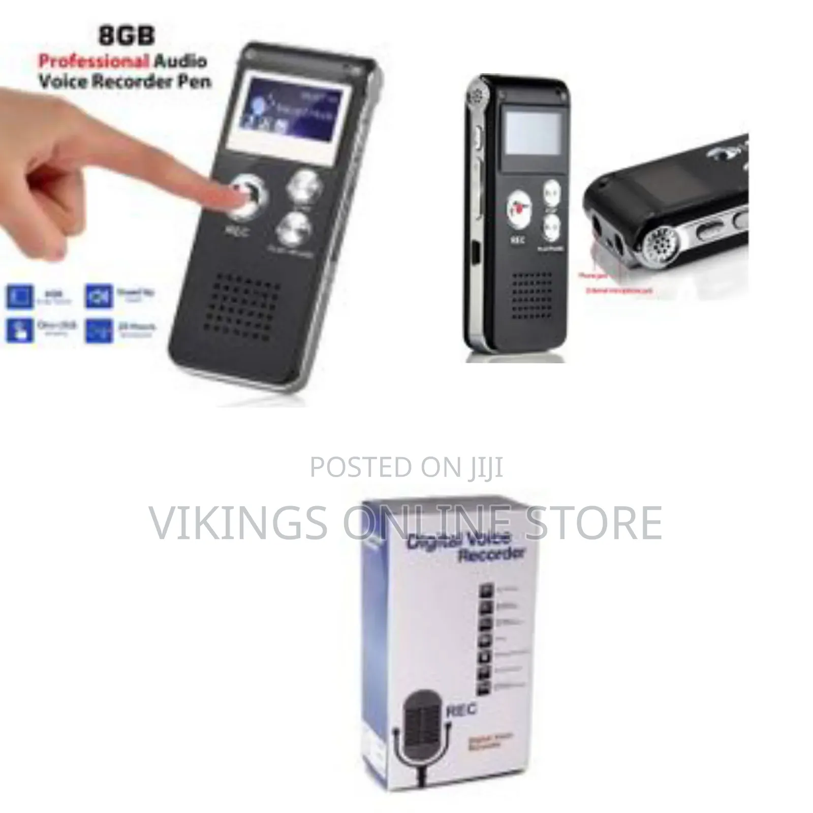 Multifunctional Rechargeable 8gb 650hr Digital Audio Voice Recorder
